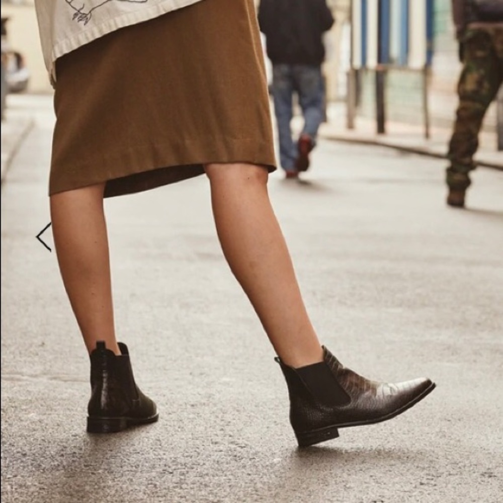 Freda Salvador Sleek Chelsea Pull-on Boot, Wine Croc